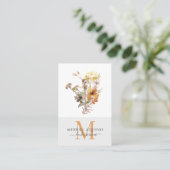 Doula Diensten Monogram Waterverf Floral Visitekaartje (Staand voorkant)
