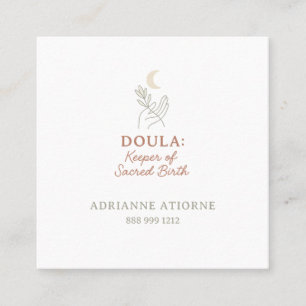 Doula eenvoudige elegante minimalistische vierkante visitekaartje