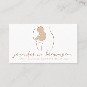 Doula Geboorte Coach Ontwerp met Zwangere en Baby Visitekaartje