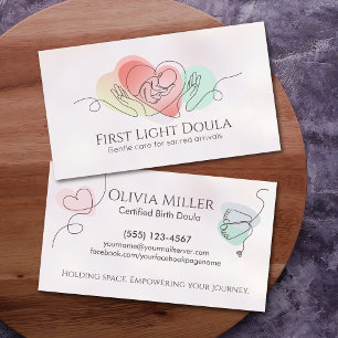 Doula - Geboortecoach - Verloskundige - Line Art Visitekaartje