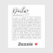 Doula Gift, Geboorte Werknemer, Doula Definitie Sticker (Vel)