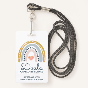 Doula Midechtgenote Birth Coach Waterverf Rainbow  Badge