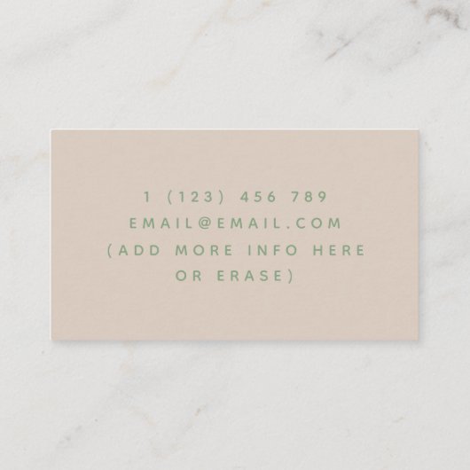 Doula Midechtgenote Birthing Coach Elegant Leafy P Visitekaartje (Achterkant)