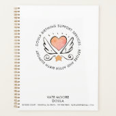 Doula Midwoman Whimsical Rose Coeur & Ailes Blanc (Devant)