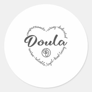 Doula, ondersteuning van de zwangerschap, bevallin ronde sticker