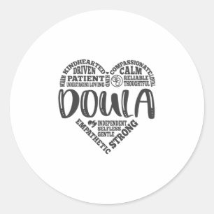 Doula, ondersteuning van de zwangerschap, bevallin ronde sticker