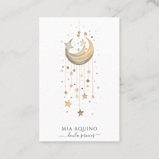 Doula Services Lune Et Étoiles Carte de visite (Devant)