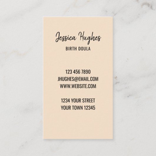 Doula Visitekaartje (Achterkant)