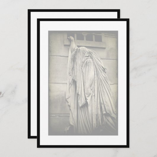 Douleur et tristesse Faire-part funéraire Invitati (Devant / Derrière)