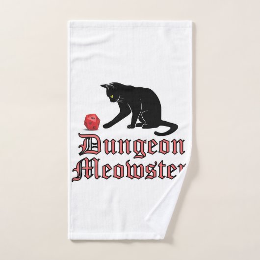 Doungeon Meowster Drôle RPG Chat avec dés (Serviette à main)