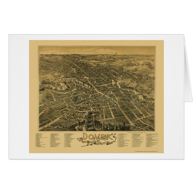 Douvres, carte panoramique de NH - 1888 (Devant horizontal)