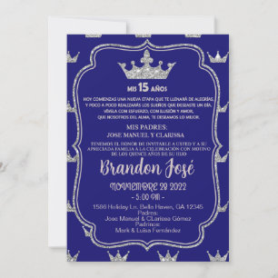 Doux 15 quinze marine bleu garçon invitation d'ann