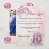 Doux 16 Cartes de remerciements (Devant / Derrière)