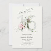 Doux 16 Gris Rose | Invitation romantique argent (Devant)