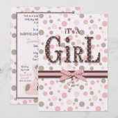 Doux comme carte d'invitation de fille d'ours de (Devant / Derrière)