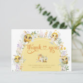 Doux comme peut être Baby shower Floral Carte de r (Debout devant)