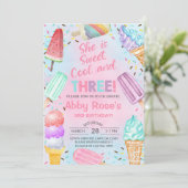 Doux, cool et trois fille invitation d'anniversair (Debout devant)
