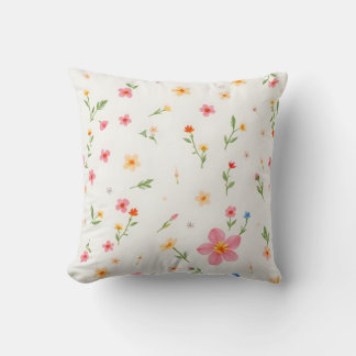 Doux Coussin d'Accent à Répartition de Fleurs Sauv