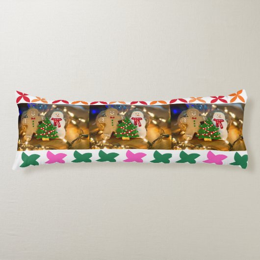 Doux Coussin de Corps de Noël en Pain d'Épice (Devant)