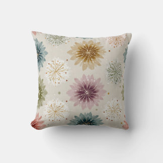 Doux Coussin de Jet en Floral en Pâte de Neige de
