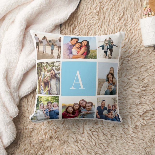 Doux Coussin de Jeté avec Collage de Photos  (Couverture)