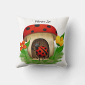 Doux Coussin de Jeté de Coccinelle Amie (Verso)