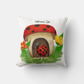Doux Coussin de Jeté de Coccinelle Amie (Recto)