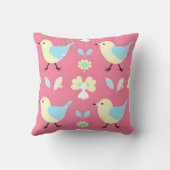 Doux Coussin Décoratif à Motif d'Oiseau Jaune et B (Verso)