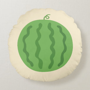 Doux Coussin Rond Double Face Pastèque d'Été