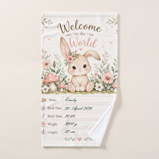 Doux design de bébé lapin avec champs de données d (Serviette à main)