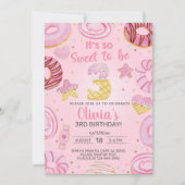 Doux d'être trois beignets fille invitation de 3èm (Devant)
