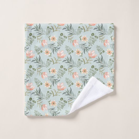 Doux fleurs d'aquarelle & ensemble de serviettes d (Gant de toilette)