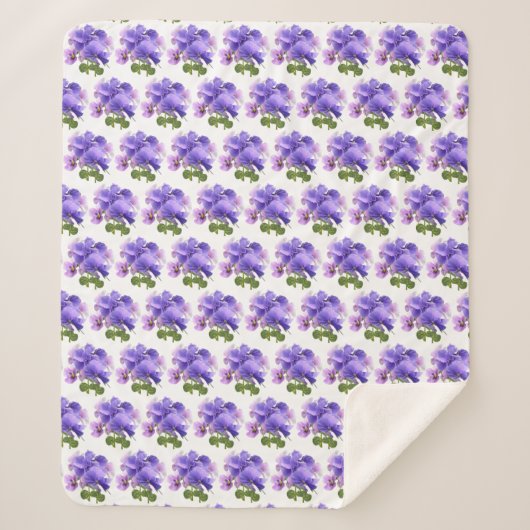 Doux fleurs de pensée lavande - Plaid Sherpa (Devant)