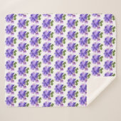 Doux fleurs de pensée lavande - Plaid Sherpa (Devant (Horizontal))