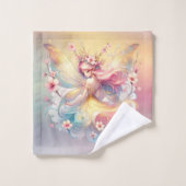 Doux Jaune Floral Fairy Princess Girls Custom (Gant de toilette)