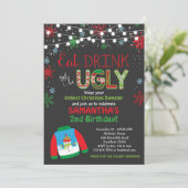 Doux moche Invitation d'anniversaire / Fête de Noë (Debout devant)