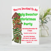 Doux moche Invitation de Noël pour la fête de vaca (Debout devant)