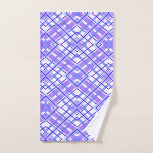 Doux Pastel Purple Bleu Plaid Personnaliser Monogr (Serviette à main)