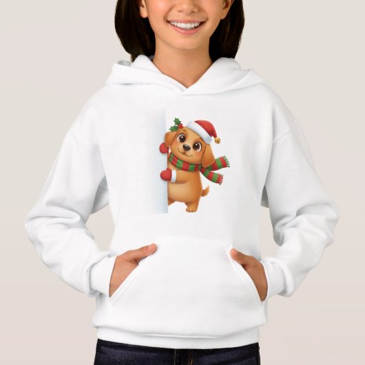 Doux pull à capuche pour chiots de Noël – Chien de (Devant)