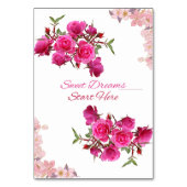 Doux Rêves Commencent Ici Carte de Table Rose (Dos)
