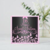 Doux rose et noir Rose doux16 Invitation d'anniver (Debout devant)