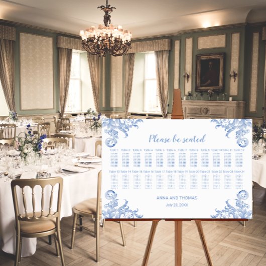 Doux Royal Blue Aquarelle Flourdissant tableau de