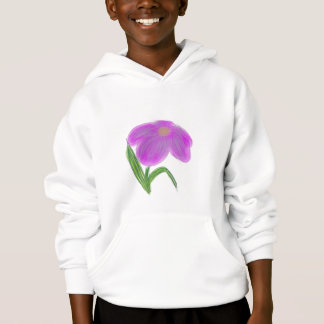 Doux sweat à capuche floral violet pour enfants