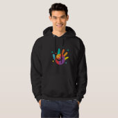 Doux Sweat à Capuche Unisexe Empreinte de Main Col (Devant entier)