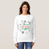 Doux sweatshirt à gribouillis de Noël (Devant entier)