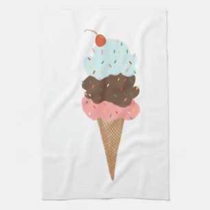 Doux triple cône glace motif serviette de cuisine