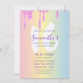 Douze ans fêtés dans des tons pastel & Invitation (Devant)