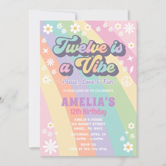Douze est une invitation d'anniversaire vibe (Devant)