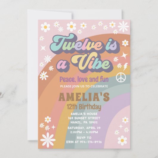 Douze est une invitation d'anniversaire vibe (Devant)