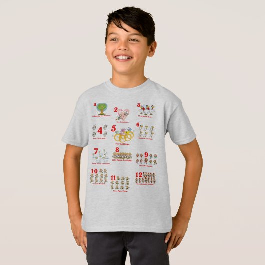 Douze jours de Noël Chant un long Tshirt enfant (Devant entier)
